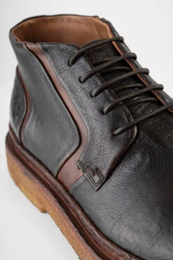 HOVE Espresso-black Welted Chukka boots. -Untamedstreet Shop HOVE men boots chukka cigar brown luxury leather distressed made in italyCapture0187
