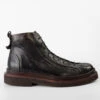 HOVE Jet-black Welted Lace Up Boots.