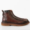 HOVE Cognac Grained Welted Lace Up Boots.