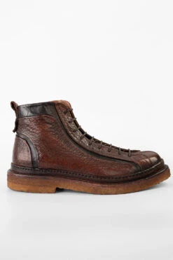 HOVE Cognac Grained Welted Lace Up Boots.