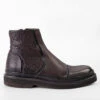 HOVE Cigar-brown Grained Welted Laceless Ankle Boots.