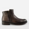 SLOANE Ice-brown Double-zip Ankle Boots.