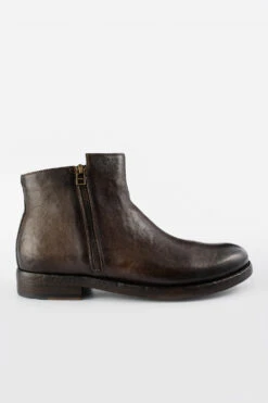 SLOANE Ice-brown Double-zip Ankle Boots.