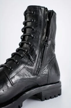 CAMDEN Tar-black Double-zip Military Boots. -Untamedstreet Shop IMG 03172