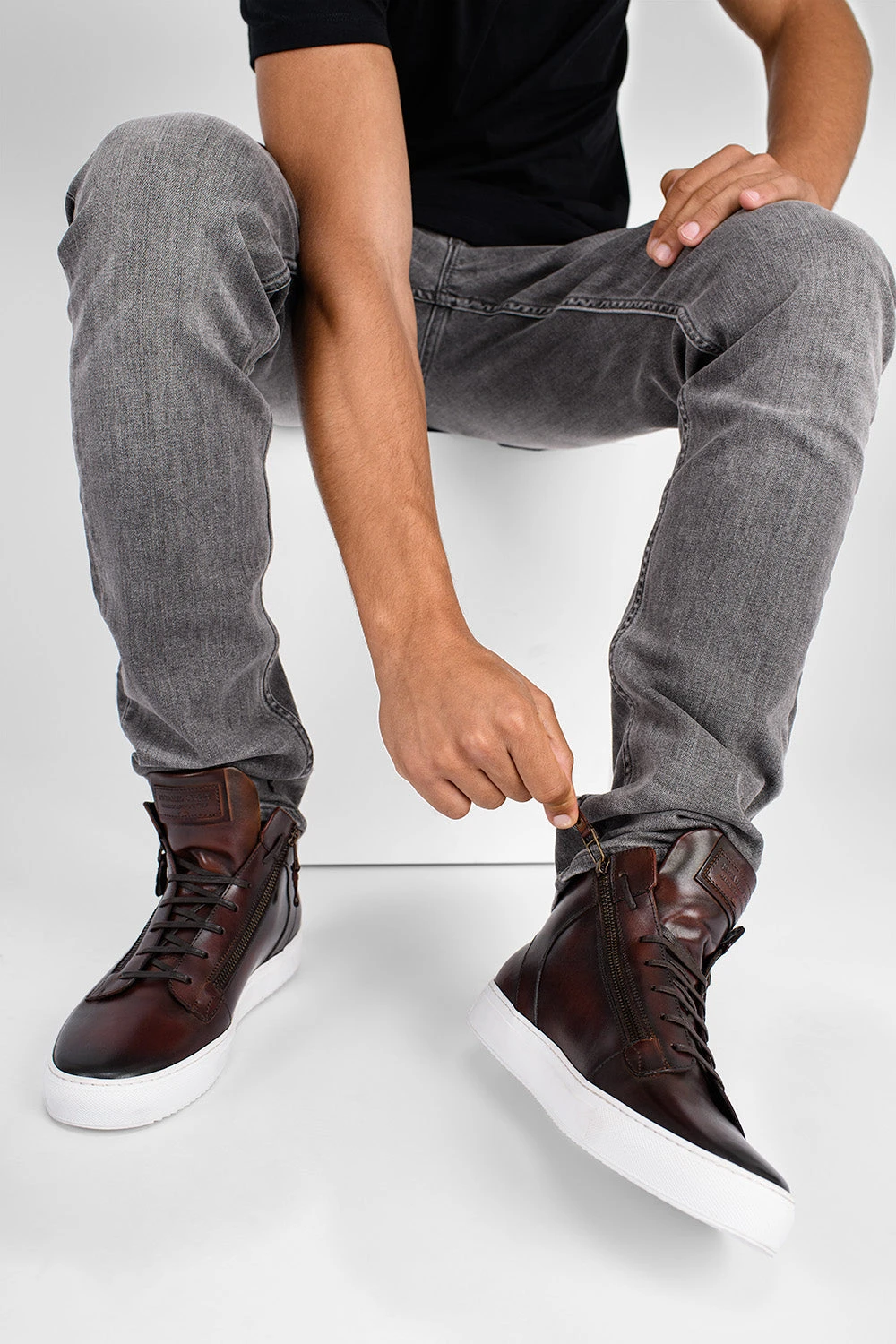 SOHO Chestnut Patina High Sneakers. 4 SOHO Chestnut Patina High Sneakers. - Image 4