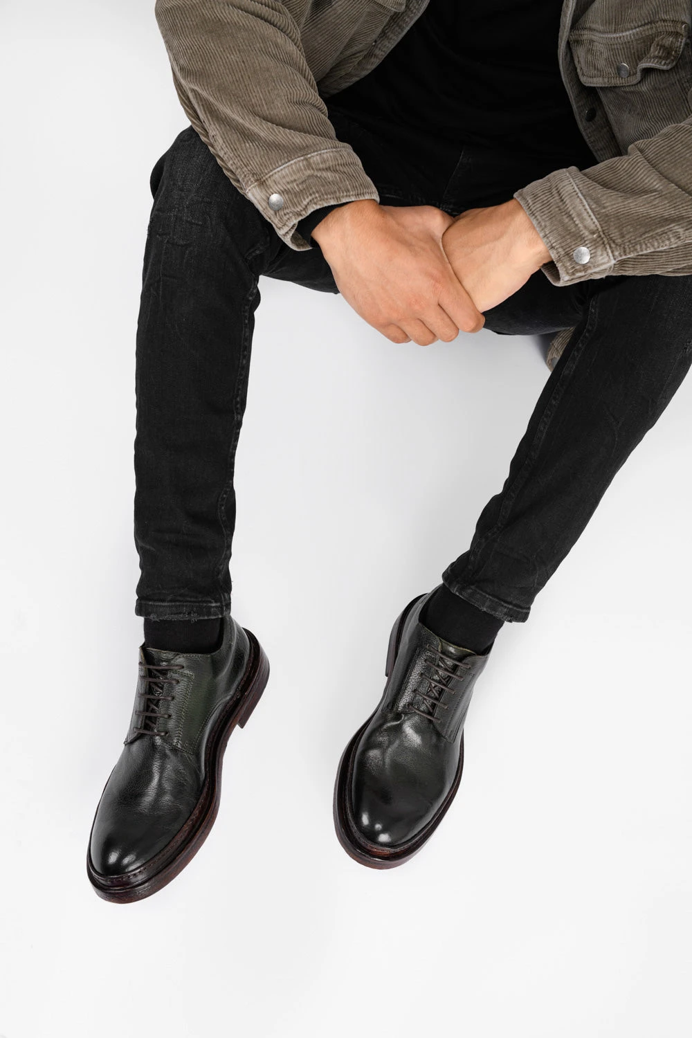 YORK Dark-green Welted Derby Shoes. 11 YORK Dark-green Welted Derby Shoes. - Image 11