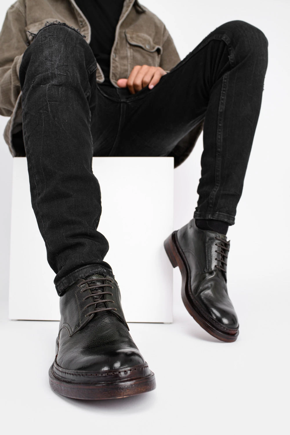 YORK Dark-green Welted Derby Shoes. 6 YORK Dark-green Welted Derby Shoes. - Image 6