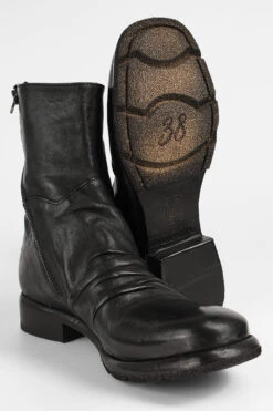 IVES Urban-black Laceless Boots. -Untamedstreet Shop IVES black laceless zipped leather boots W2405430
