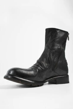IVES Urban-black Laceless Boots. -Untamedstreet Shop IVES black laceless zipped leather boots W2406463