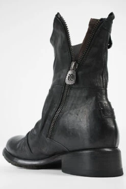 IVES Urban-black Laceless Boots. -Untamedstreet Shop IVES black laceless zipped leather boots W2406467
