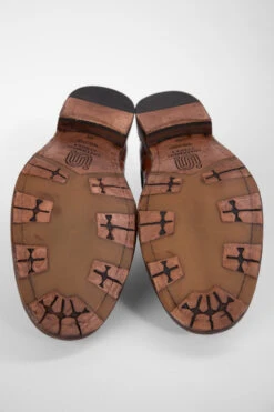 KNIGHTON Tawny-brown Low Chelsea Boots. -Untamedstreet Shop KNIGHTON men boots chelsea light cognac brown luxury buffalo leather distressed made in italy7997