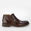 KNIGHTON Noble-brown Double-zip Low Ankle Boots.