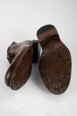 KNIGHTON Noble-brown Chukka Boots. -Untamedstreet Shop KNIGHTON men boots chukka dark brown luxury buffalo leather distressed made in italy8162