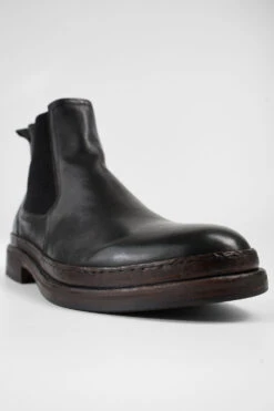 LAMBETH Jet-black Welted Chelsea Boots. -Untamedstreet Shop LAMBETH jet black welted chelsea leather boots W2406107