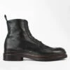 LAMBETH Jet-black Welted Lace Up Boots.