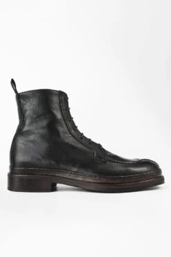 LAMBETH Jet-black Welted Lace Up Boots.