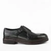 LAMBETH Jet-black Welted Monk Shoes.