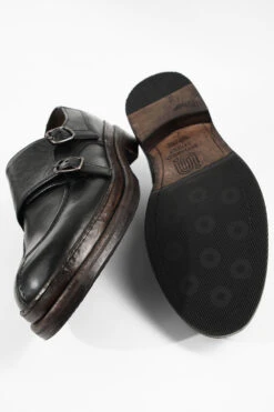 LAMBETH Jet-black Welted Monk Shoes. -Untamedstreet Shop LAMBETH jet black welted monk shoes W2405630