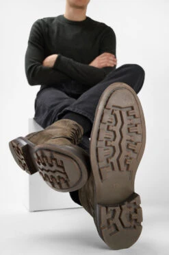 LENNOX Dark-moss Suede Ankle Boots. 21 LENNOX Dark-moss Suede Ankle Boots. -Untamedstreet Shop LENNOX men ankle boots lace up green brown luxury suede leather 242878