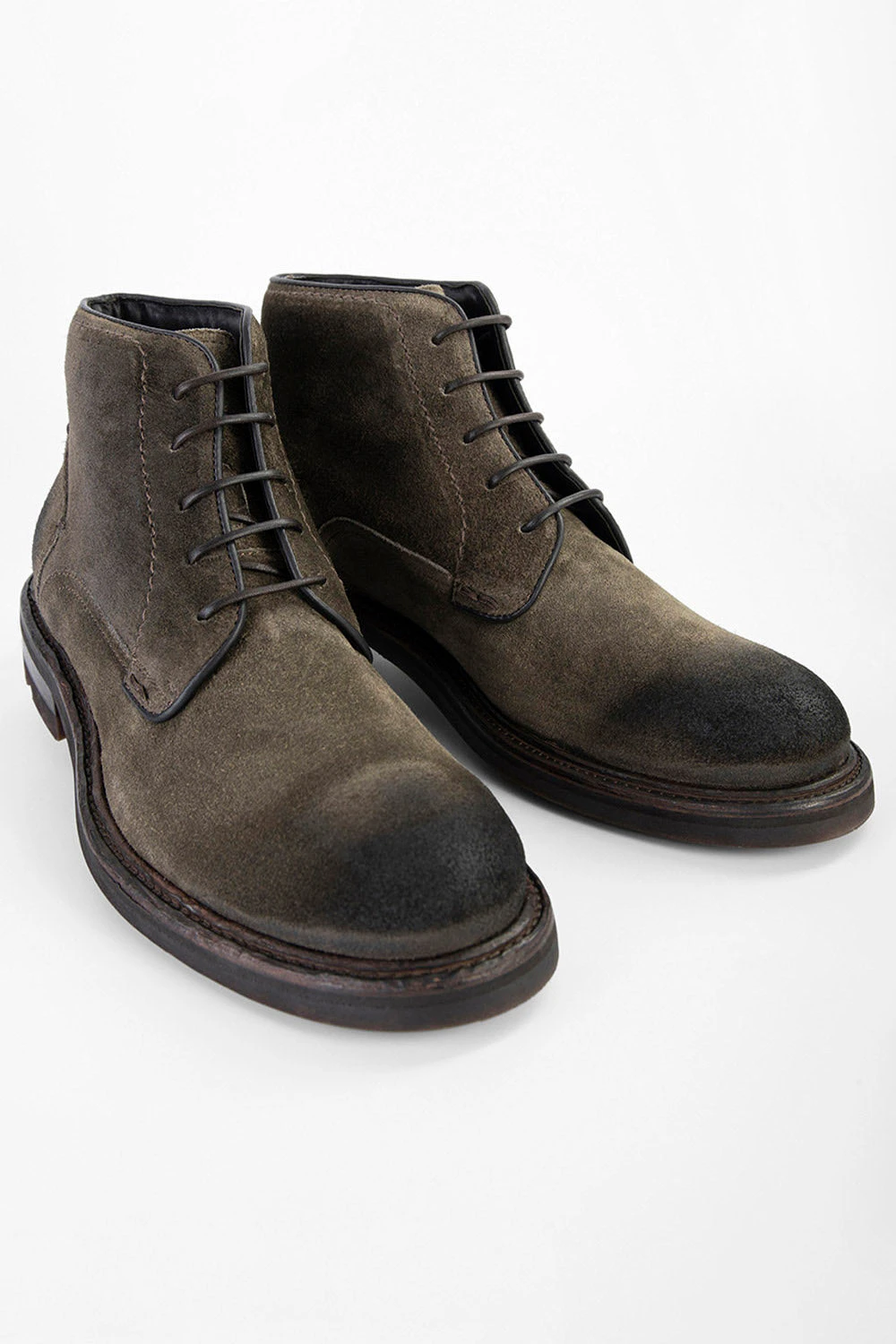 LENNOX Dark-moss Suede Ankle Boots. 3 LENNOX Dark-moss Suede Ankle Boots. - Image 3