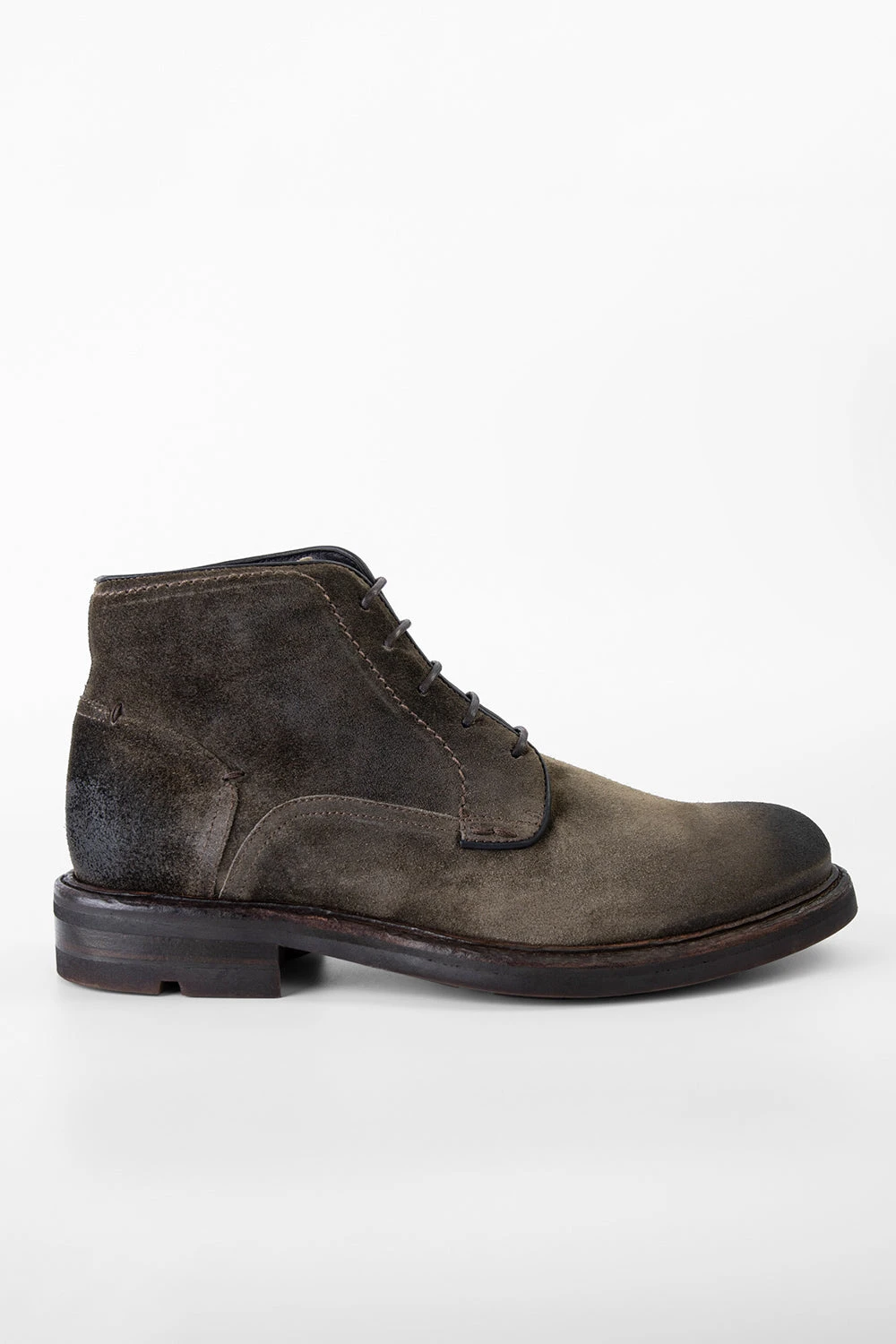 LENNOX Dark-moss Suede Ankle Boots. 1 LENNOX Dark-moss Suede Ankle Boots.
