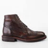 LENNOX Dark-cocoa Brogue Ankle Boots.