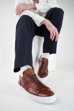 SKYE Cognac Folded Patina Sneakers. -Untamedstreet Shop LF SS24 04767light2