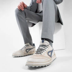 WYRE Off-white & Blue Nappa Sneakers. -Untamedstreet Shop LF SS25 00916 SQ