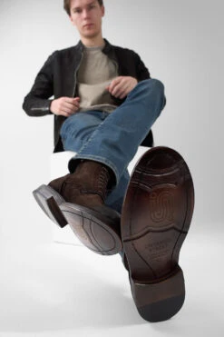 BOLTON Tobacco-brown Suede Layered Lace Up Boots. -Untamedstreet Shop LF SS25 04675