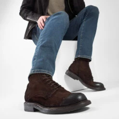 BOLTON Tobacco-brown Suede Layered Lace Up Boots. -Untamedstreet Shop LF SS25 04691 9504e878 261a 4d4f bdd7 e2472d5e7f9e