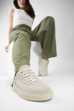 MAEVE Milky-white Suede Sneakers. -Untamedstreet Shop MAEVE milky white suede sneaker LF SS25 01260