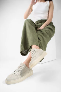 MAEVE Milky-white Suede Sneakers. -Untamedstreet Shop MAEVE milky white suede sneaker LF SS25 01274