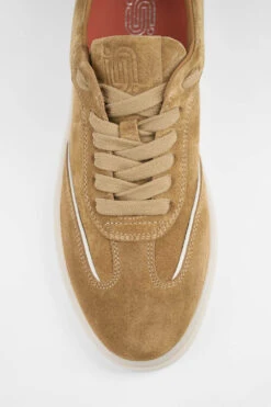 MAEVE Cool-mustard Suede Wingtip Sneakers. -Untamedstreet Shop MAEVE ochre yellow suede wingtip sneaker MACRO W 00438