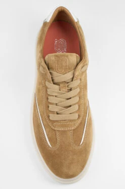 MAEVE Cool-mustard Suede Wingtip Sneakers. -Untamedstreet Shop MAEVE ochre yellow suede wingtip sneaker MACRO W 00440