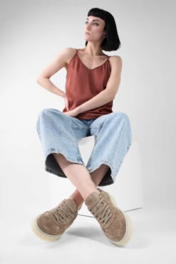 MAEVE Soft-taupe Suede Sneakers. -Untamedstreet Shop MAEVE soft taupe suede sneaker LF SS25 02970