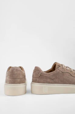 MAEVE Soft-taupe Suede Sneakers. -Untamedstreet Shop MAEVE taupe suede sneaker BACK 08459