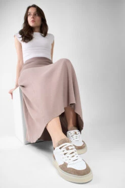 MAEVE Taupe-white Suede Sneakers. -Untamedstreet Shop MAEVE taupe white suede sneaker LF SS25 01605