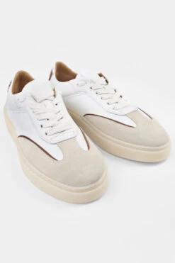 MAEVE Milky-white Suede Wingtip Sneakers. 21 MAEVE Milky-white Suede Wingtip Sneakers. -Untamedstreet Shop MAEVE white brown milky white wingtip sneaker FRONT 08101 1