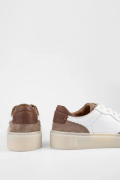 MAEVE Taupe-white Suede Sneakers. -Untamedstreet Shop MAEVE white brown suede taupe sneaker BACK 08454
