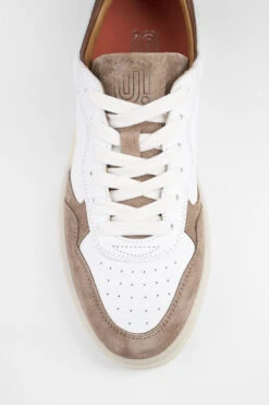 MAEVE Taupe-white Suede Sneakers. -Untamedstreet Shop MAEVE white brown suede taupe sneaker MACRO W 00416