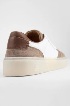 MAEVE Taupe-white Suede Sneakers. -Untamedstreet Shop MAEVE white brown suede taupe sneaker MACRO W 00486