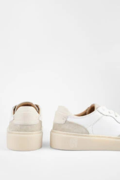 MAEVE Double Milky-white Sneakers. -Untamedstreet Shop MAEVE white suede milky white sneaker BACK 08451 1