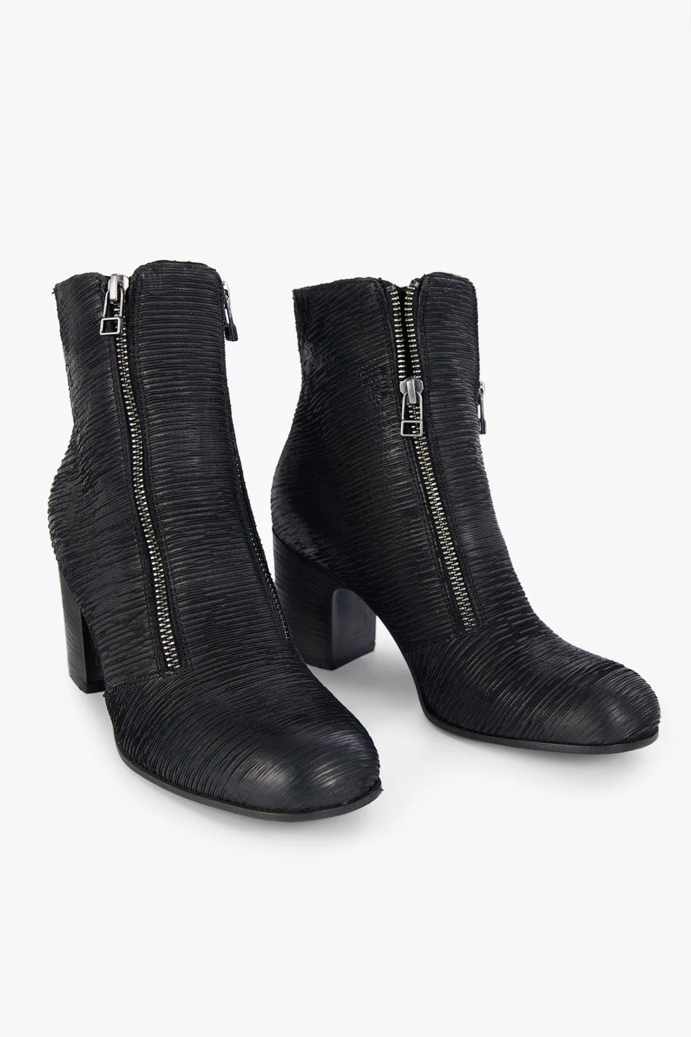 MOORE Black Carved-leather Zipped Ankle Boots. 2 MOORE Black Carved-leather Zipped Ankle Boots. - Image 2