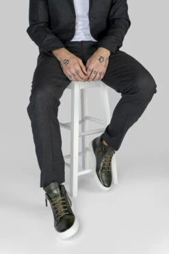 SOHO Forest-green Patina High Sneakers. -Untamedstreet Shop MOS5841 e0c4ac81 b475 45d6 b7fa 98a186ed0928