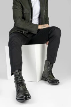 SLOANE Dark-green Commando Boots. -Untamedstreet Shop MOS6678 443009fa 882e 4be0 9c5c c960d9b85db3