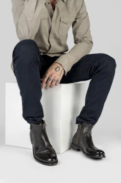 SLOANE Dark-cocoa Double-zip Ankle Boots. -Untamedstreet Shop MOS6715 47dc888f 639d 49b2 91b6 09a43e001af9