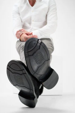 BOLTON Limo-black Derby Shoes. -Untamedstreet Shop Men wearing BOLTON black suede derby shoes 24482