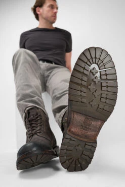 BURTON Lava-grey Suede Ankle Boots. -Untamedstreet Shop Men wearing BURTON lava grey suede ankle boots 244103