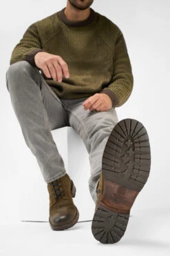 BURTON Tundra-brown Suede Ankle Boots. -Untamedstreet Shop Men wearing BURTON tundra brown suede ankle lace up boots 24541