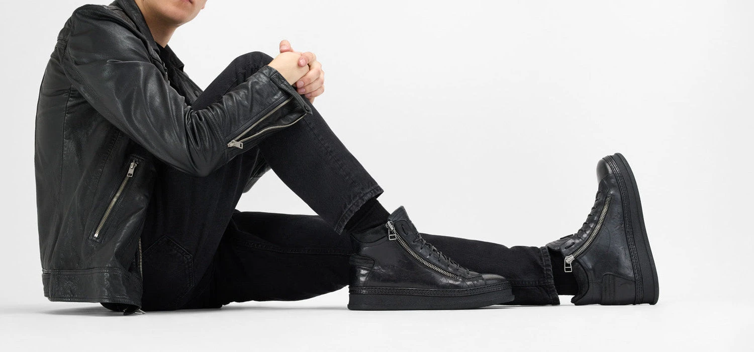 COLE Rugged-black Welted Double-zip High Sneakers. 14 COLE Rugged-black Welted Double-zip High Sneakers. - Image 14